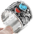 Native American Men's Turquoise Coral Cuff 25243