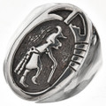 Silver Deer Kachina Mens Ring 29703