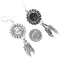 Native American Sterling Feather Earrings 16354