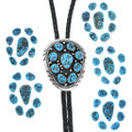 Turquoise Cluster Navajo Sterling Silver Bolos 29026