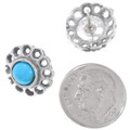 Silver Flower Turquoise Post Earrings 25490