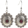 Garnet Silver Concho Earrings 28939