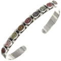 Navajo Tourmaline Silver Row Cuff 29233