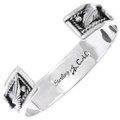 Authentic Hand Made Sterling Silver Cuff Artist Signed 22483