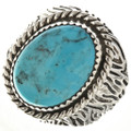 Navajo Turquoise Silver Mens Ring 29390