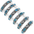 Navajo Sterling Silver Turquoise Cuffs 18683
