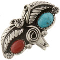 Turquoise Coral Navajo Ring 26247