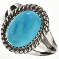 Blue Turquoise Silver Ring 28965