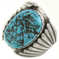 Turquoise Silver Mens Ring 26830