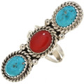 Turquoise Coral Ladies Pointer Ring 29114