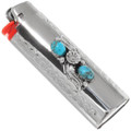 Native American Turquoise Silver Lighter Case Cover 27650
