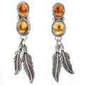 Navajo Citrine Silver Dangle Earrings 29458