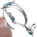 Navajo Handmade Sterling Silver Hand Chain Finger Bracelet 20664