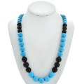 Navajo Turquoise Onyx Necklace 29744