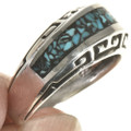 Inlaid Turquoise Silver Navajo Ring 28818