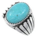 Turquoise Silver Mens Ring 27095