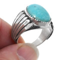 Mens Sterling Silver Turquoise Ring 27095