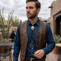 Classic Real Turquoise Bolo Tie Genuine Leather 23418