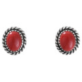 Coral Silver Stud Earrings 28437