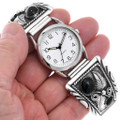 Native American Onyx Sterling Silver Watch 23010