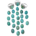 Navajo Made Sterling Silver Kingman Turquoise Mens Ring 17353