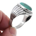 Turquoise Silver Mens Ring 17353