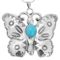 Turquoise Butterfly Navajo Pendant 29261