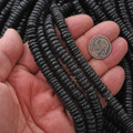 8mm Black Wooden Beads 16 inch Strand