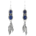 Lapis Sterling Silver Feather Earrings 29462