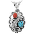 Sleeping Beauty Turquoise Silver Western Pendant Set 28454