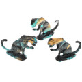 Hand Painted Metal Kitty Cat Statue 13002