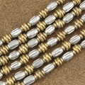 Wholesale Lot of 12 5mm to 6mm Silver and Copper Bali Bead Strands