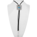 Turquoise Silver Praying Cowboy Bolo Tie 25097
