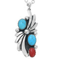 Turquoise Coral Silver Pendant 25867