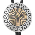 Gold Man In The Maze Silver Bolo Tie 29574