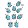 Blue Turquoise Arizona Navajo Sterling Silver Pendant 29433