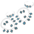 Natural Kingman Blue Turquoise Native American Matching Jewelry Ensemble 28915