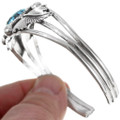 Ladies Silver Feather Turquoise Cuff 27226