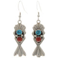 Turquoise Coral Dangle Earrings 26924
