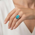 Southwest Turquoise Ring Womens Navajo Made 27803