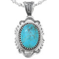 Ladies Sterling Silver Turquoise Pendant 25547