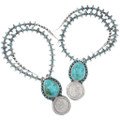 Navajo Mercury Dime Bead Morgan Dollar Necklace 25354