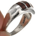 Sleek Sterling Coral Mens Ring 29767