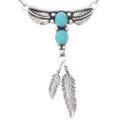 Native American Silver Feather Necklace 28025