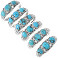 High Grade Arizona Turquoise Three Stone Sterling Silver Bracelet 23769