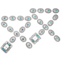 Turquoise Silver Navajo Made Concho Belt 29678