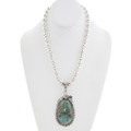 Large Turquoise Silver Pendant with Bead Chain 28678