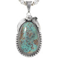 Spiderweb Turquoise Navajo Sterling Silver Pendant 28678