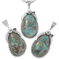 High Grade Hachita Spiderweb Turquoise Navajo Pendants 28678