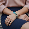 Southwest Kingman Turquoise Ladies Silver Bracelet 20015